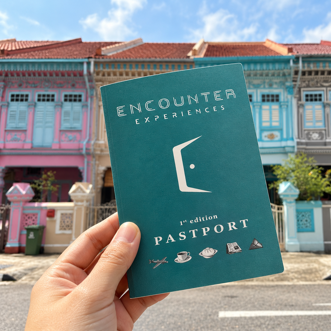 Encounter Pastport Photo to the backdrop of Joo Chiat